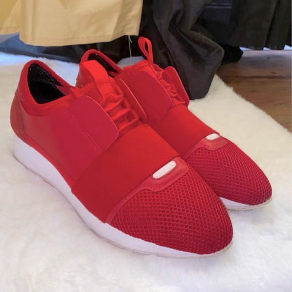 Balenciaga Red Race Runners Sneakers - Picture 1 of 3
